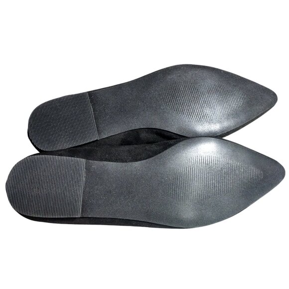 Just Fab Women's Black Flat Pointed Toe Faux Suede Shoes Size 9 - Picture 9 of 10